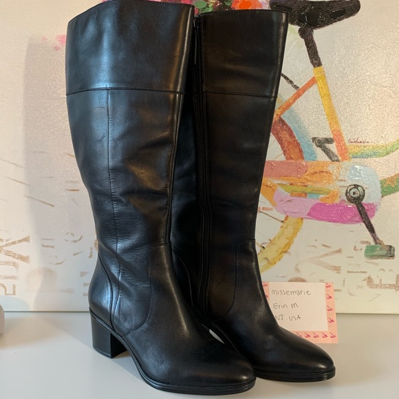 naturalizer black riding boots